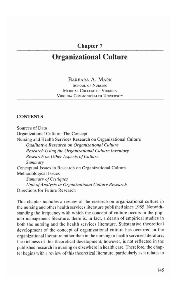 research paper on organizational culture